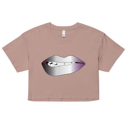 Biting Lips - Asexual/Demisexual Pride - Gradient Women’s crop top