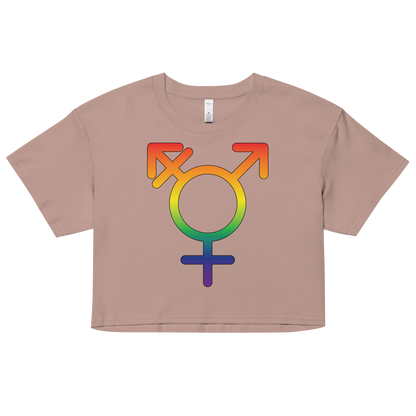 Transgender Symbol - Rainbow Pride Women’s crop top