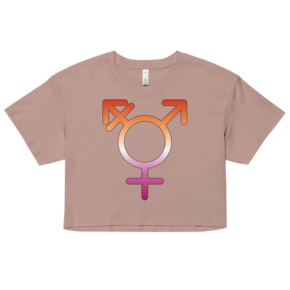 Transgender Symbol - Lesbian Pride Women’s crop top