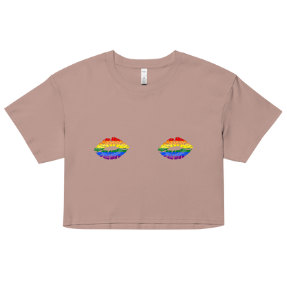 Rainbow Boob Kisses Women’s crop top