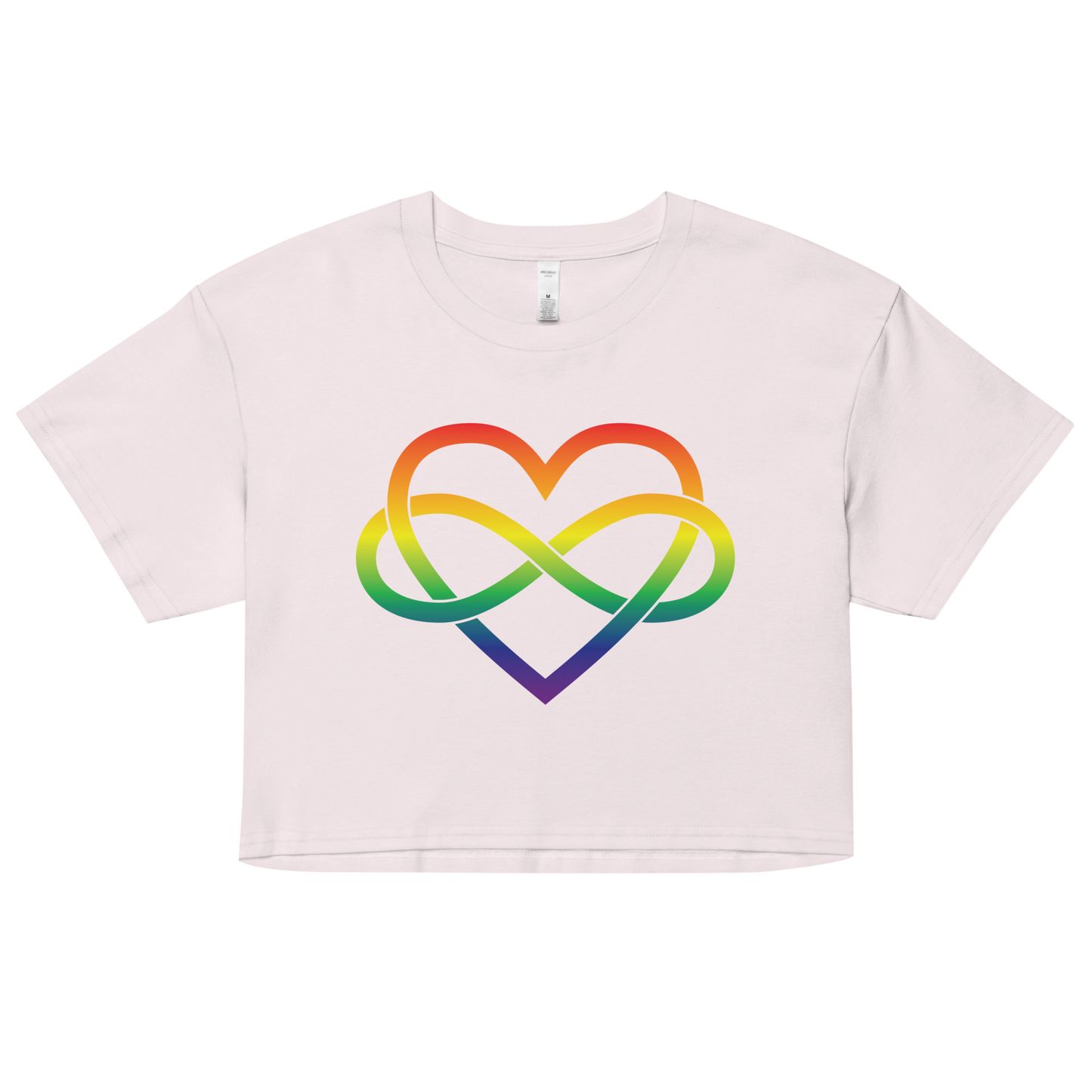 Polyamory Infinity Heart - Rainbow Women’s crop top