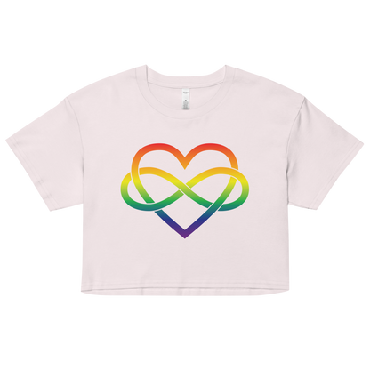 Polyamory Infinity Heart - Rainbow Women’s crop top