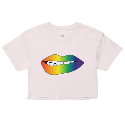 Biting Lips - Rainbow Pride - Gradient Women’s crop top