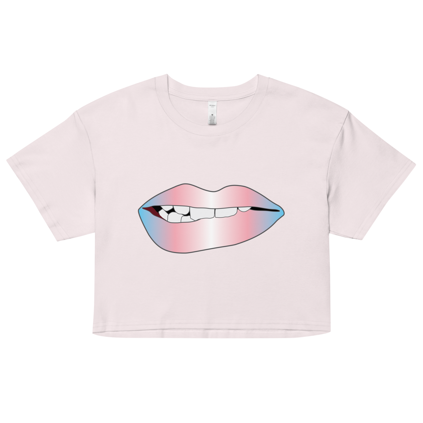 Biting Lips - Transgender Pride - Gradient Women’s crop top