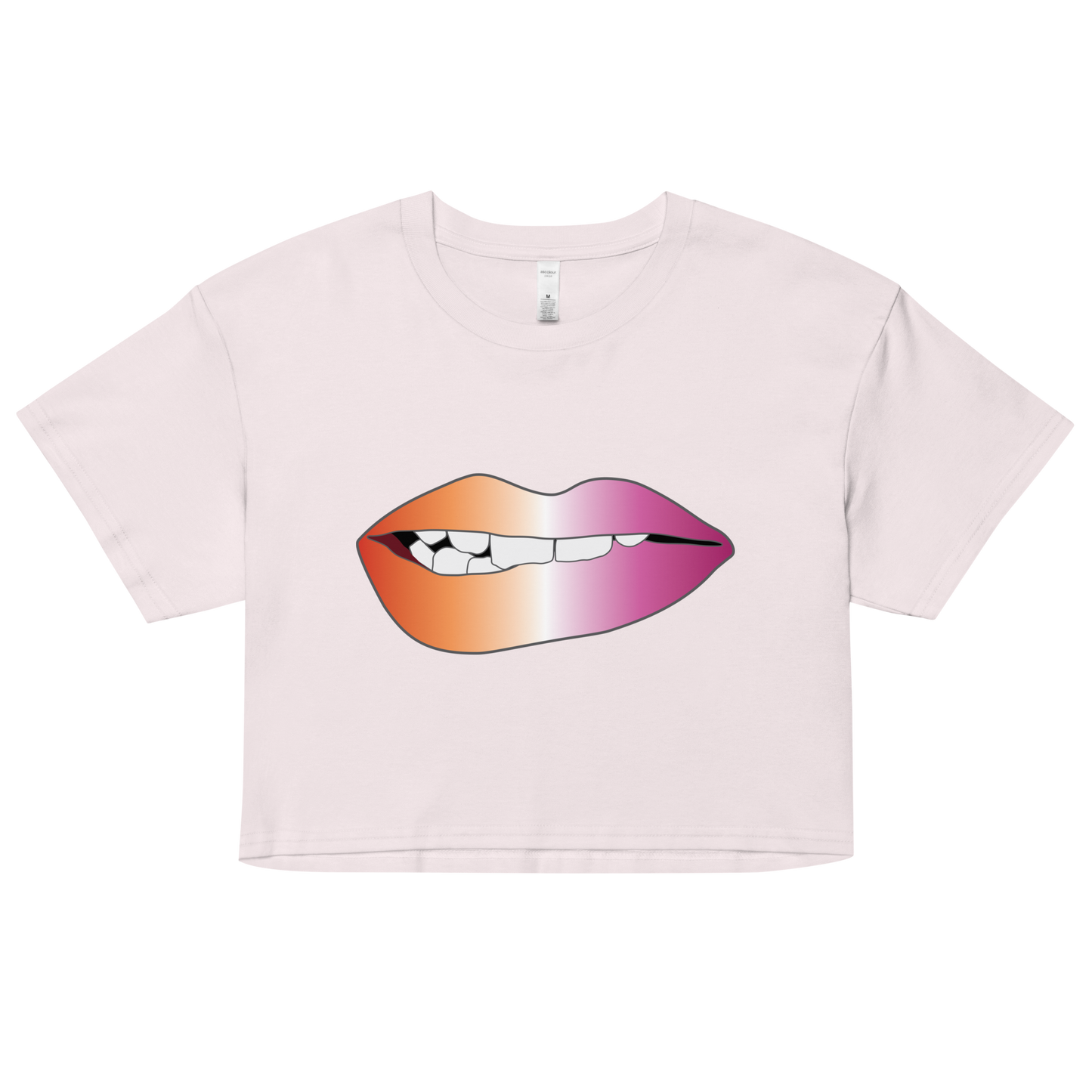 Biting Lips - Lesbian Pride - Gradient Women’s crop top