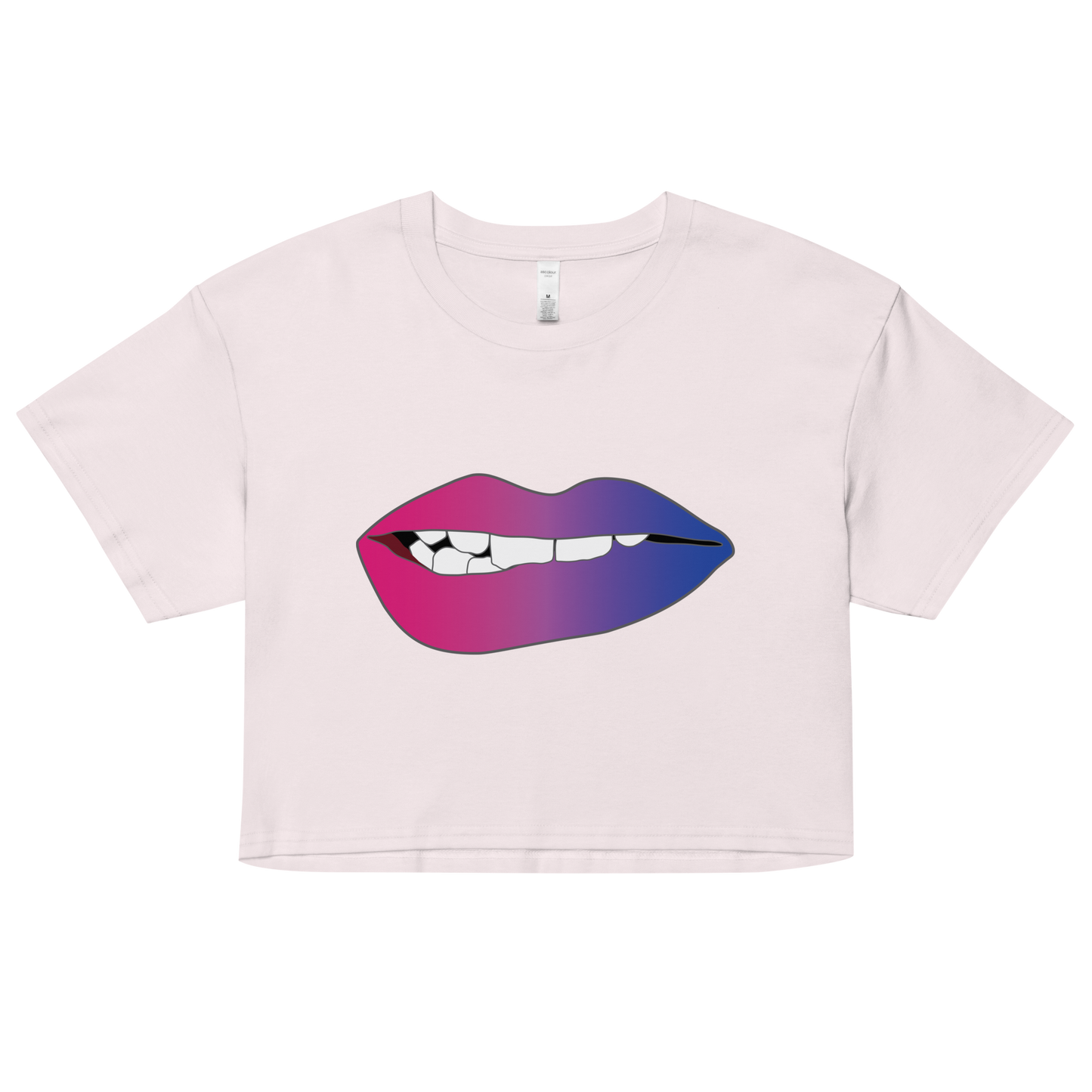 Biting Lips - Bisexual Pride - Gradient Women’s crop top