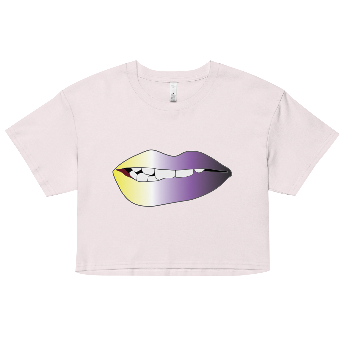 Biting Lips - Non-binary Pride - Gradient Women’s crop top