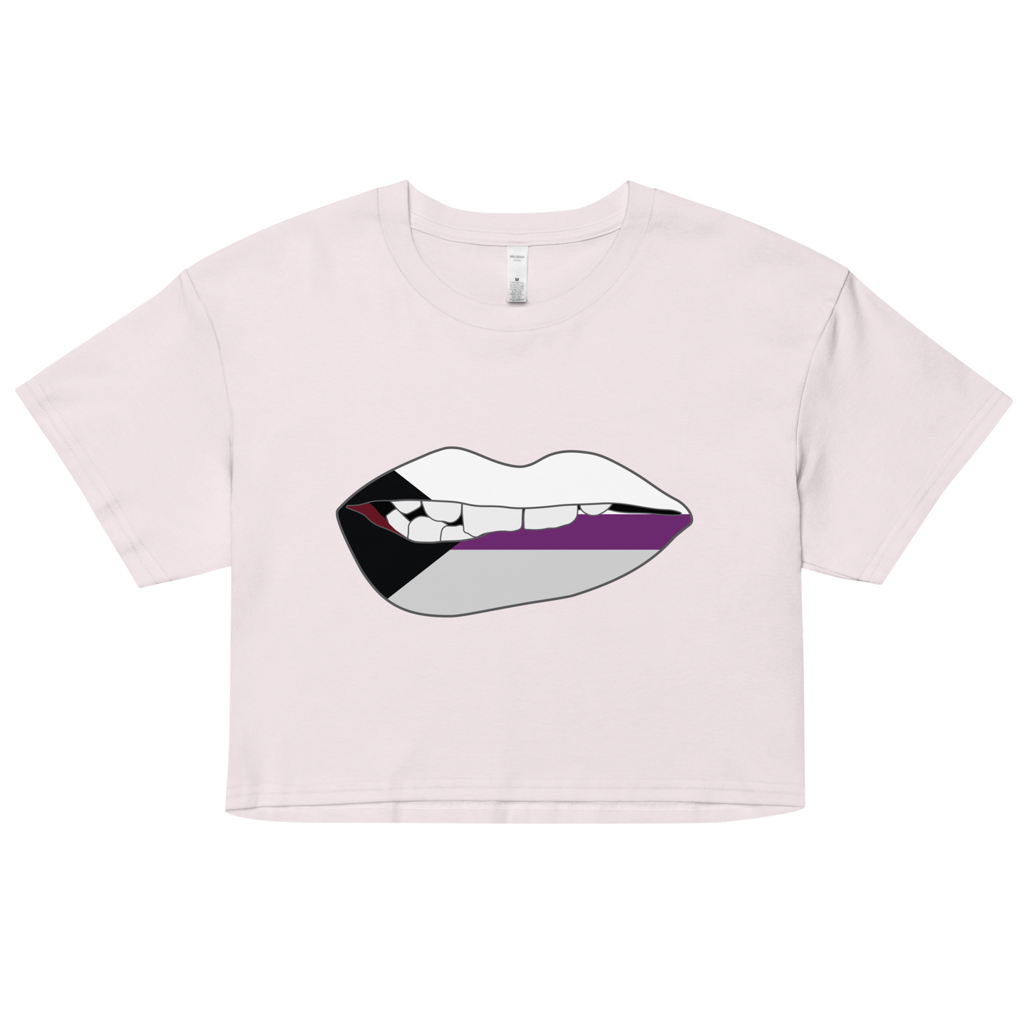 Biting Lips - Demisexual Flag Women’s crop top