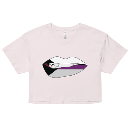 Biting Lips - Demisexual Flag Women’s crop top