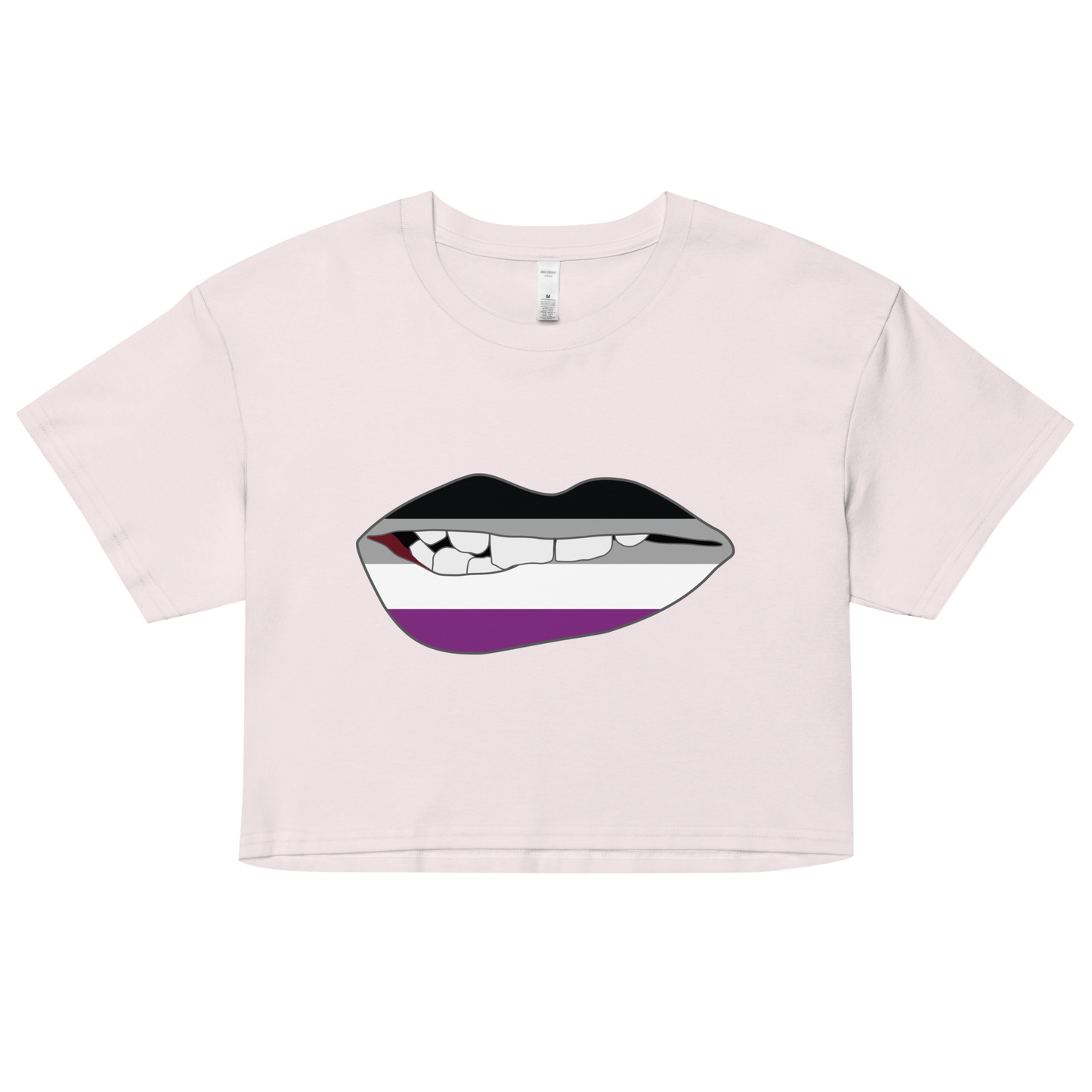 Biting Lips - Asexual Flag Women’s crop top