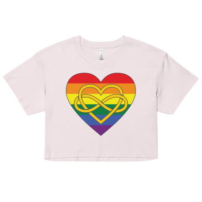 Polyamory Infinity Heart Rainbow Pride Women’s crop top