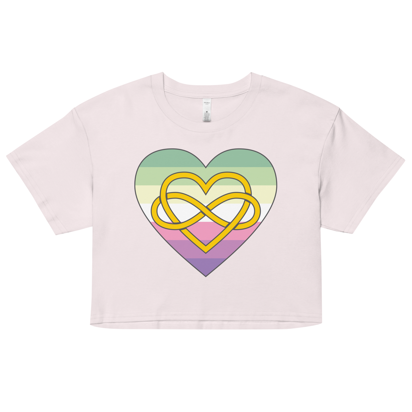 Polyamory Infinity Heart Genderfae Pride Women’s crop top