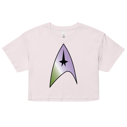 Starfleet Insignia - Genderqueer Pride Women’s crop top