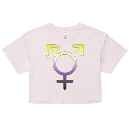 Transgender Symbol - Non-binary Pride Women’s crop top