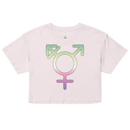 Transgender Symbol - Genderfae Pride Women’s crop top