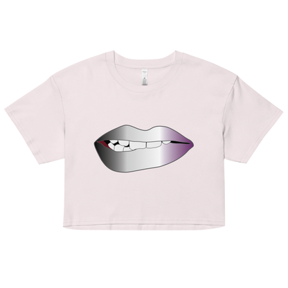 Biting Lips - Asexual/Demisexual Pride - Gradient Women’s crop top