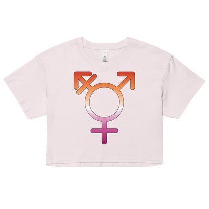 Transgender Symbol - Lesbian Pride Women’s crop top