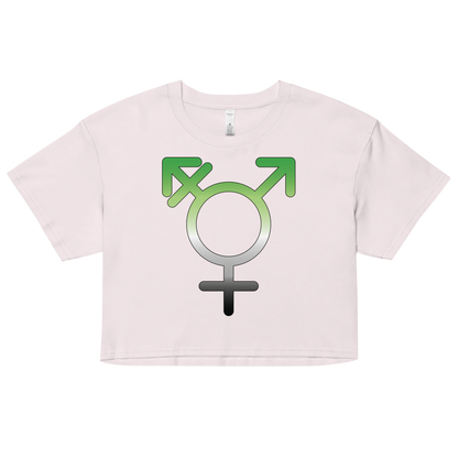 Transgender Symbol - Aromantic Pride Women’s crop top