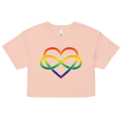 Polyamory Infinity Heart - Rainbow Women’s crop top