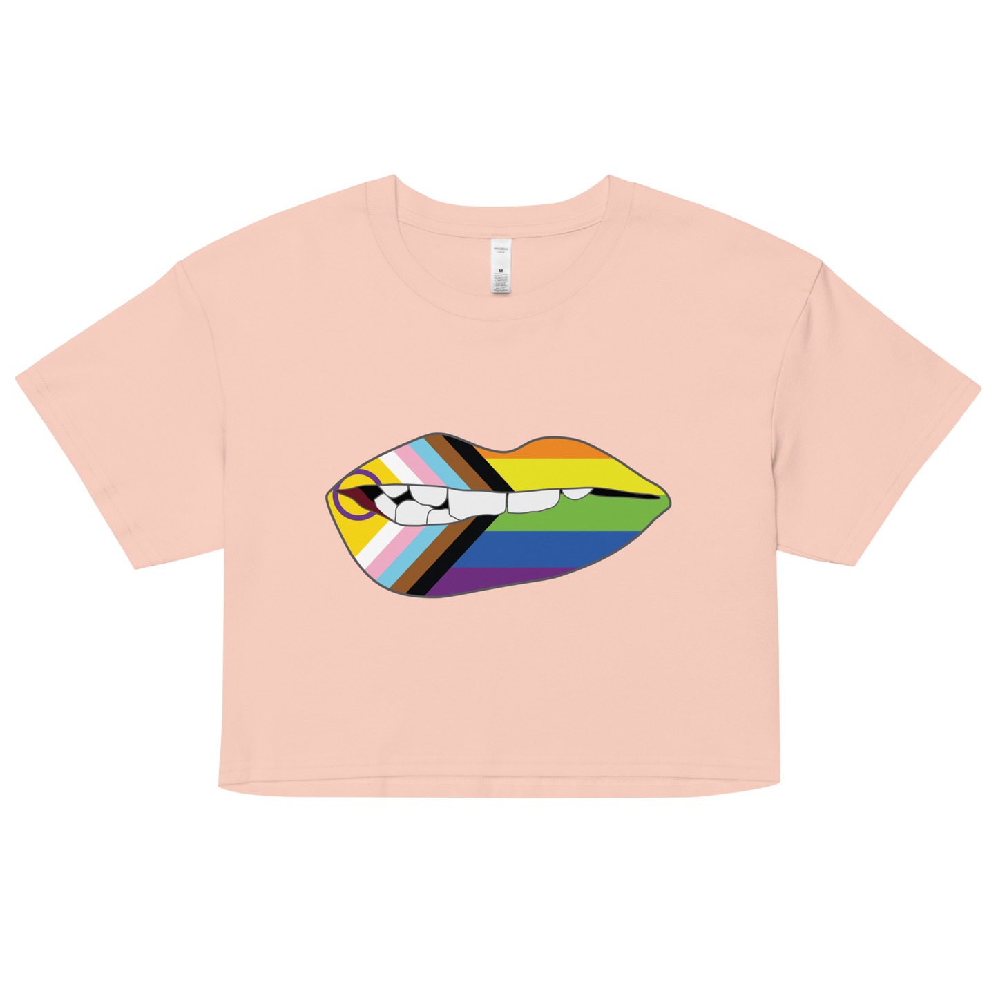 Biting Lips - Progress Pride Flag Women’s crop top