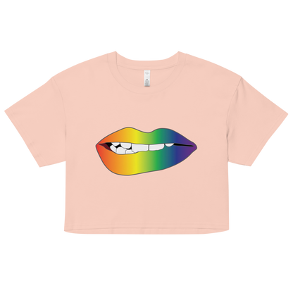 Biting Lips - Rainbow Pride - Gradient Women’s crop top