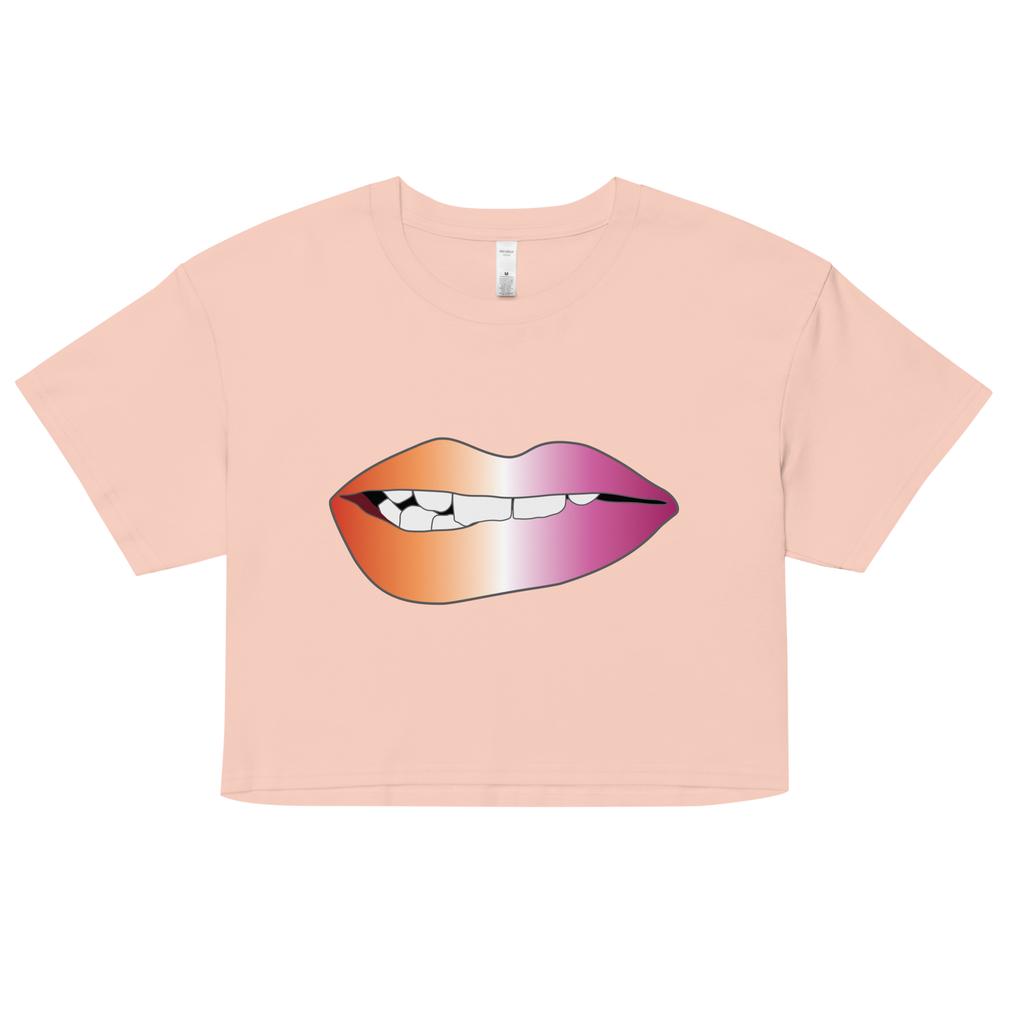 Biting Lips - Lesbian Pride - Gradient Women’s crop top