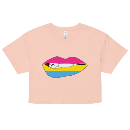 Biting Lips - Pansexual Flag Women’s crop top