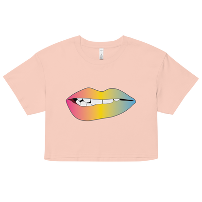 Biting Lips - Pansexual Pride - Gradient Women’s crop top