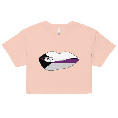 Biting Lips - Demisexual Flag Women’s crop top