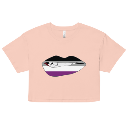 Biting Lips - Asexual Flag Women’s crop top