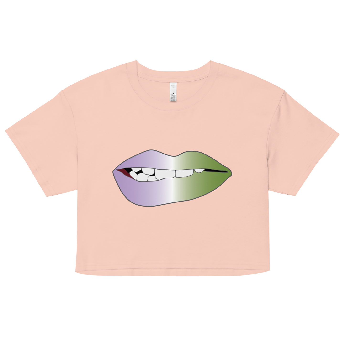 Biting Lips - Genderqueer  Pride - Gradient Women’s crop top