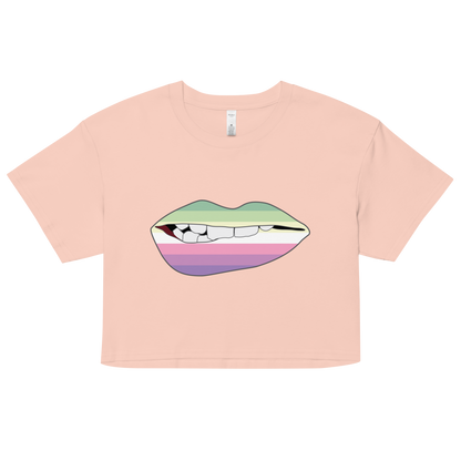 Biting Lips - Genderfae Flag Women’s crop top