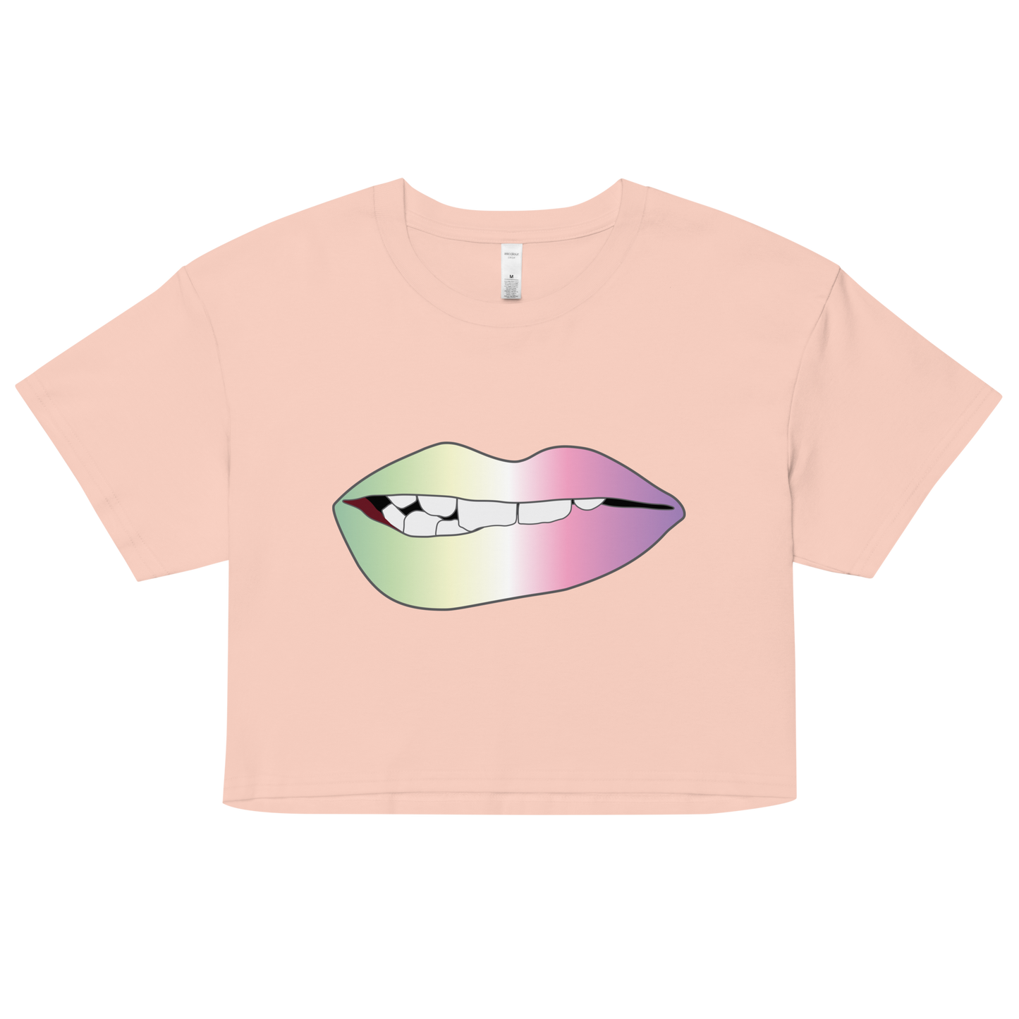 Biting Lips - Genderfae Pride - Gradient Women’s crop top