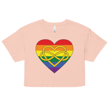 Polyamory Infinity Heart Rainbow Pride Women’s crop top