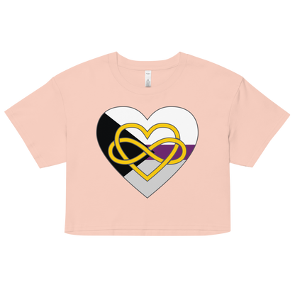 Polyamory Infinity Heart Demisexual Pride Women’s crop top