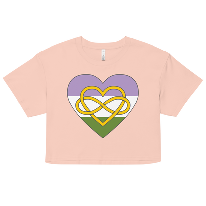 Polyamory Infinity Heart Genderqueer Pride Women’s crop top