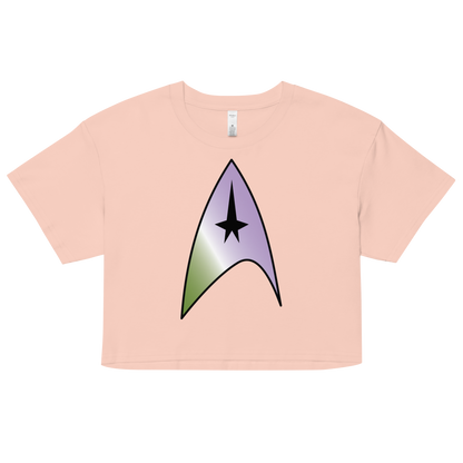 Starfleet Insignia - Genderqueer Pride Women’s crop top