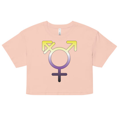 Transgender Symbol - Non-binary Pride Women’s crop top