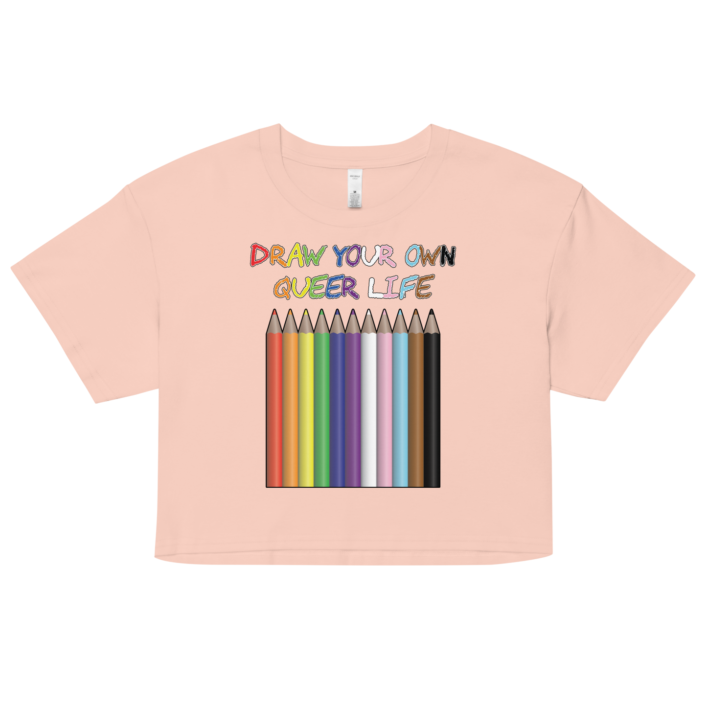 Draw Your Own Queer Life (Progress colours) Women’s crop top