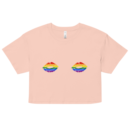 Rainbow Boob Kisses Women’s crop top