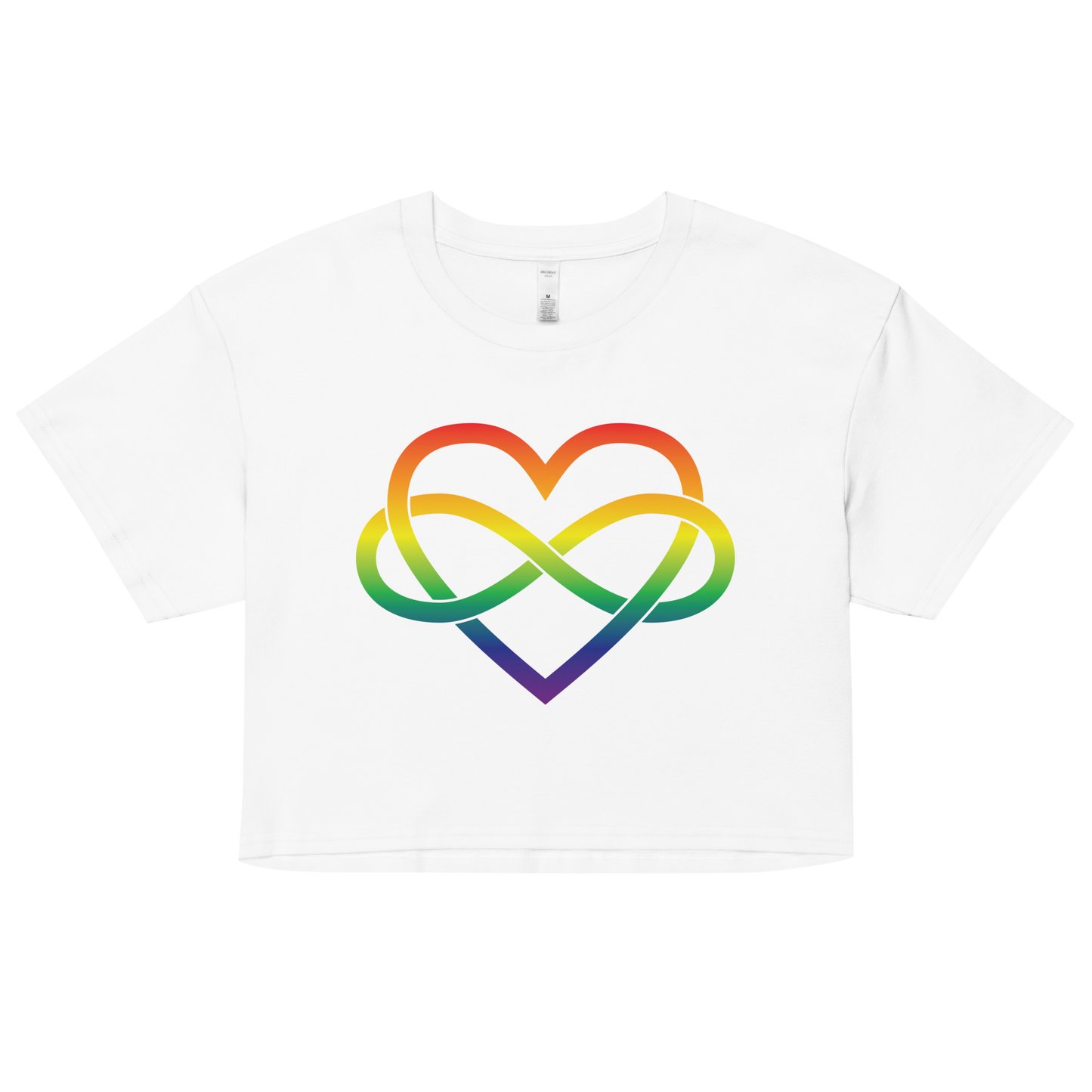 Polyamory Infinity Heart - Rainbow Women’s crop top