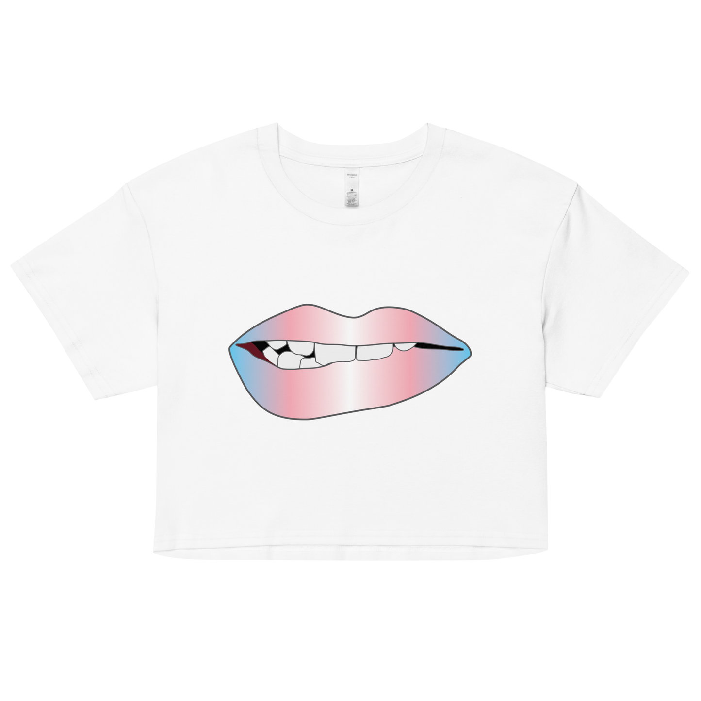 Biting Lips - Transgender Pride - Gradient Women’s crop top