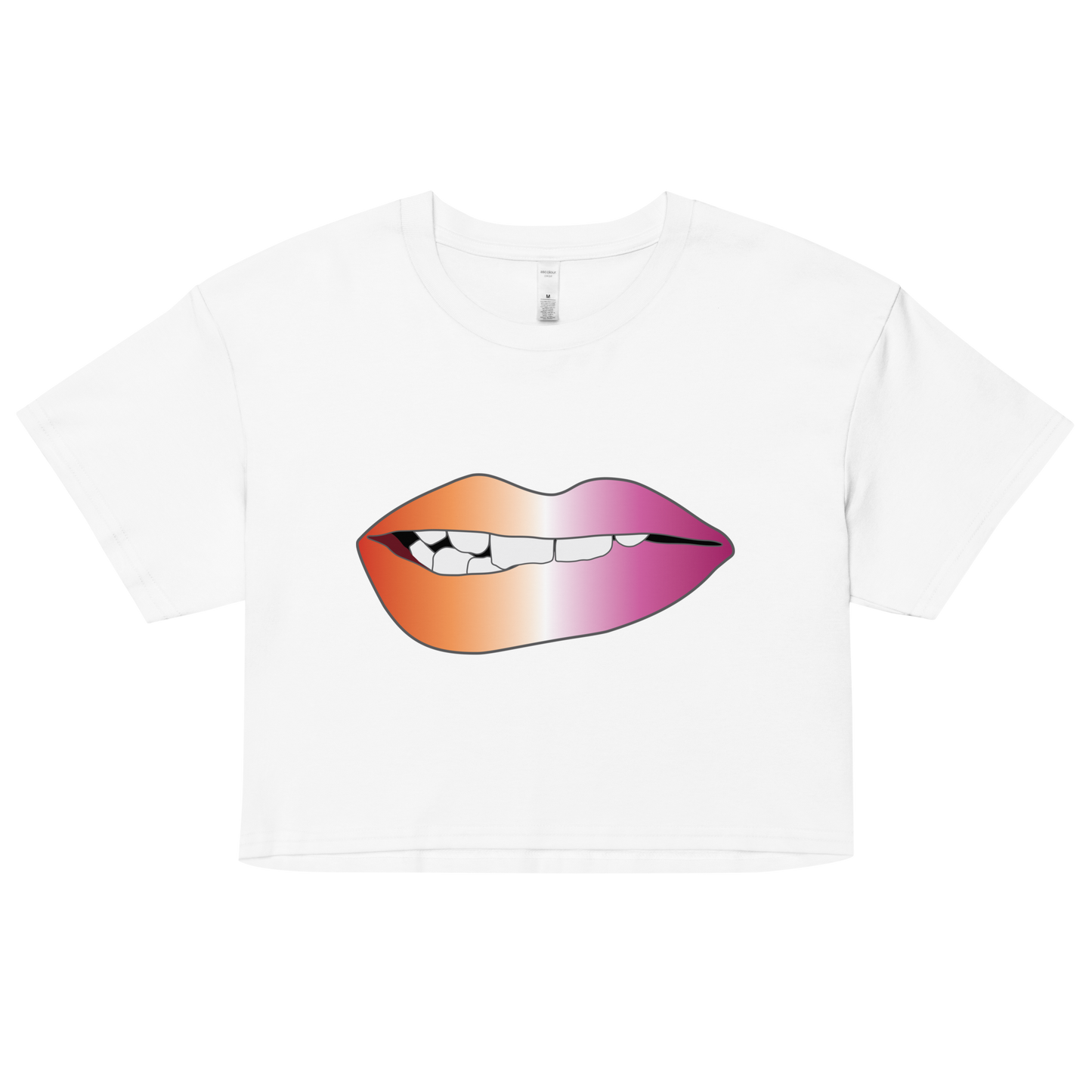 Biting Lips - Lesbian Pride - Gradient Women’s crop top