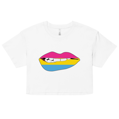 Biting Lips - Pansexual Flag Women’s crop top