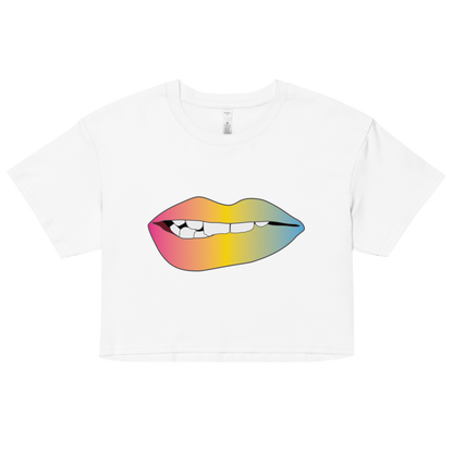 Biting Lips - Pansexual Pride - Gradient Women’s crop top