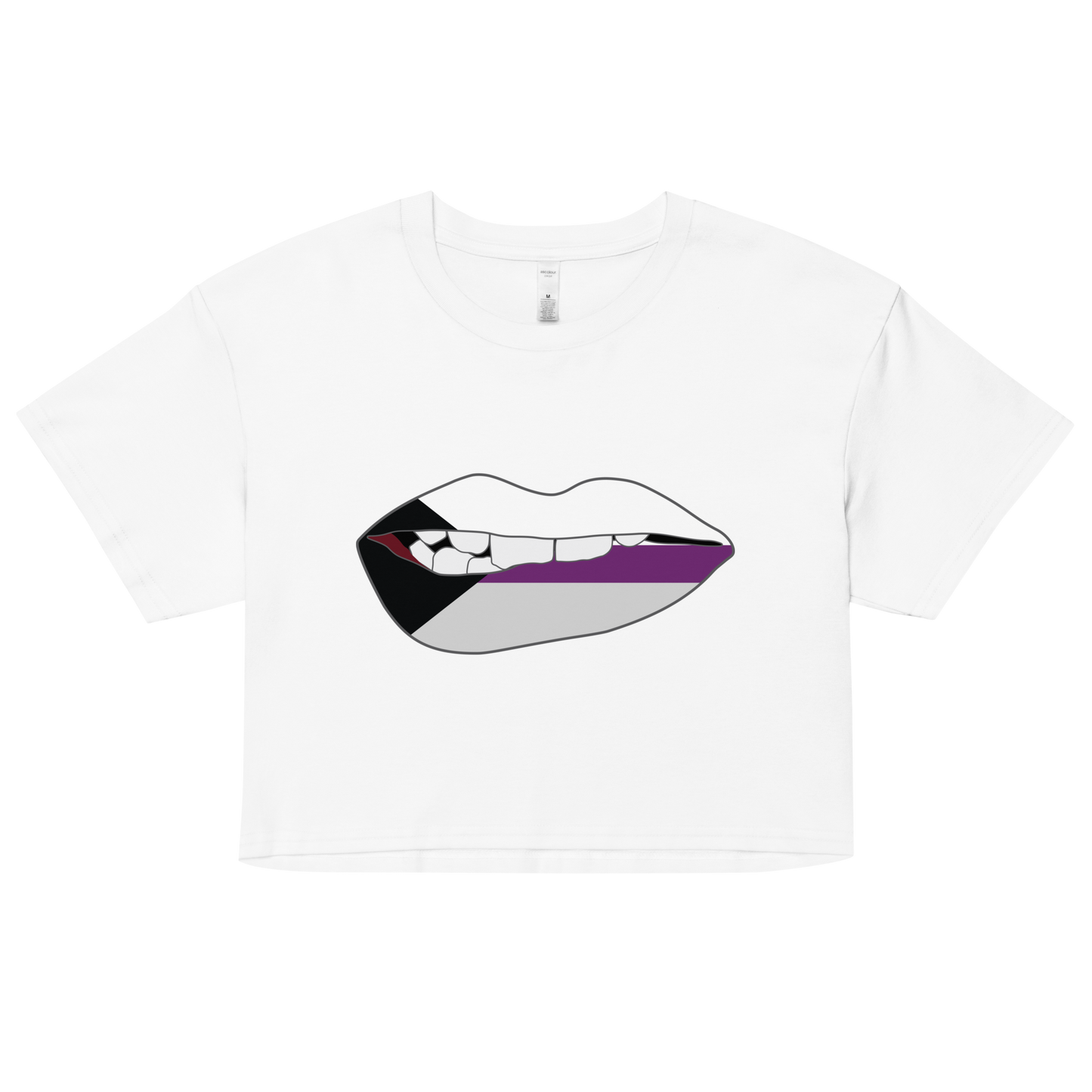 Biting Lips - Demisexual Flag Women’s crop top