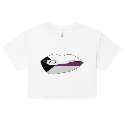 Biting Lips - Demisexual Flag Women’s crop top