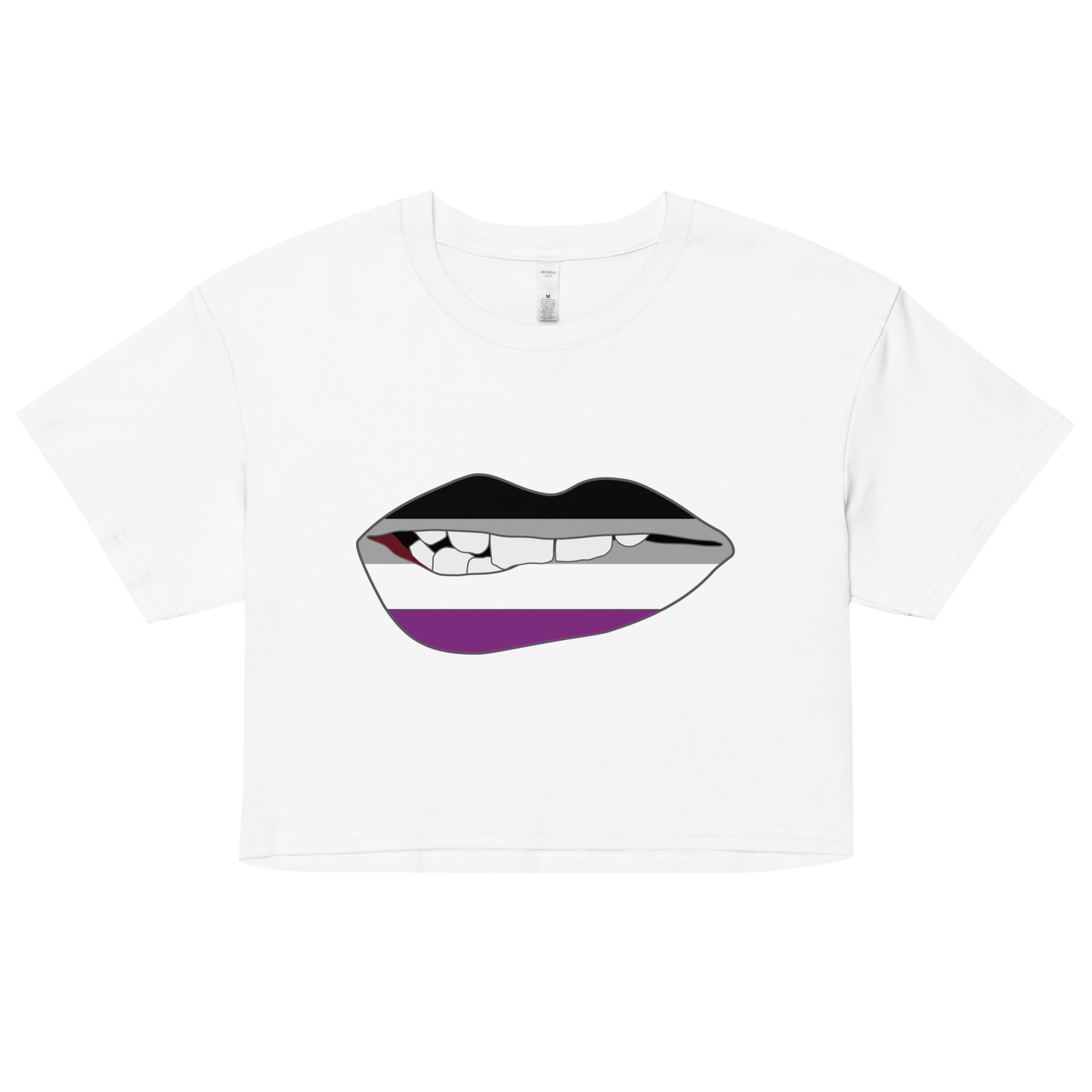 Biting Lips - Asexual Flag Women’s crop top