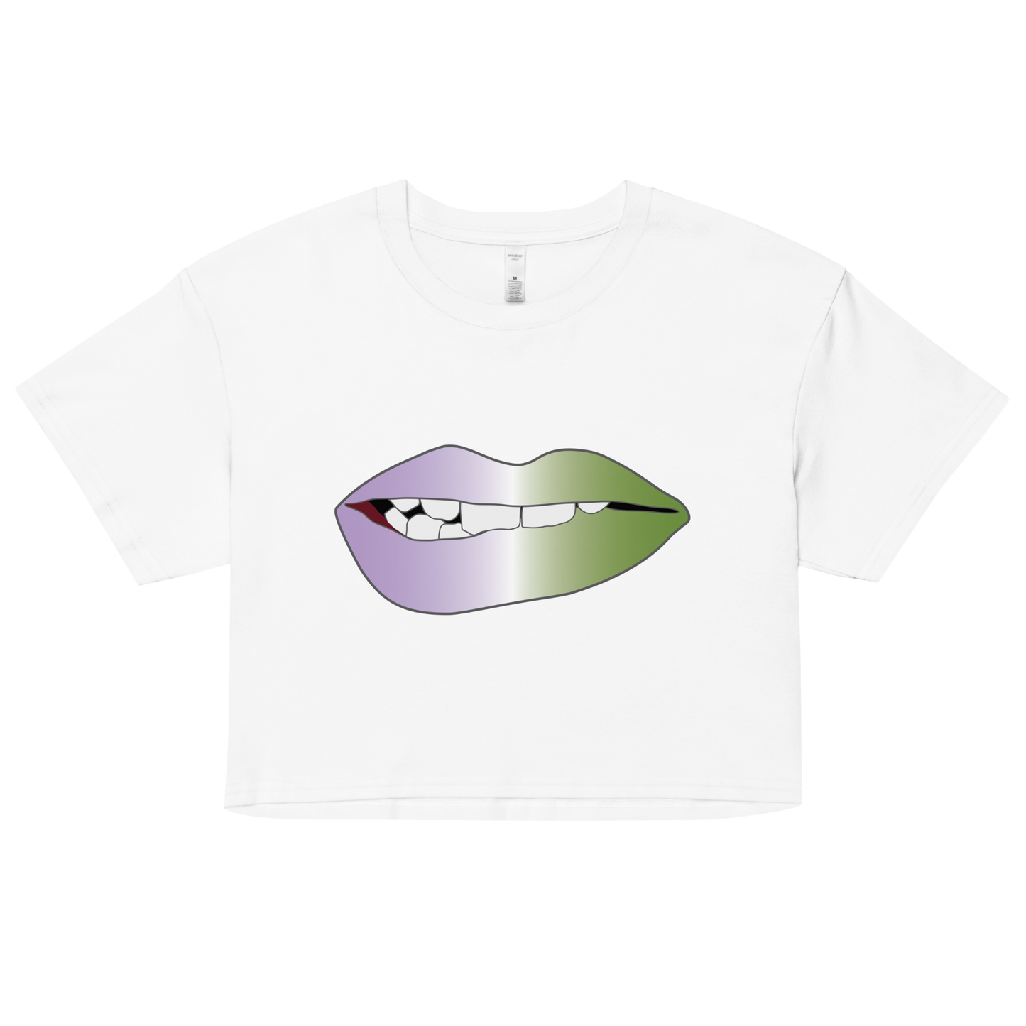 Biting Lips - Genderqueer  Pride - Gradient Women’s crop top