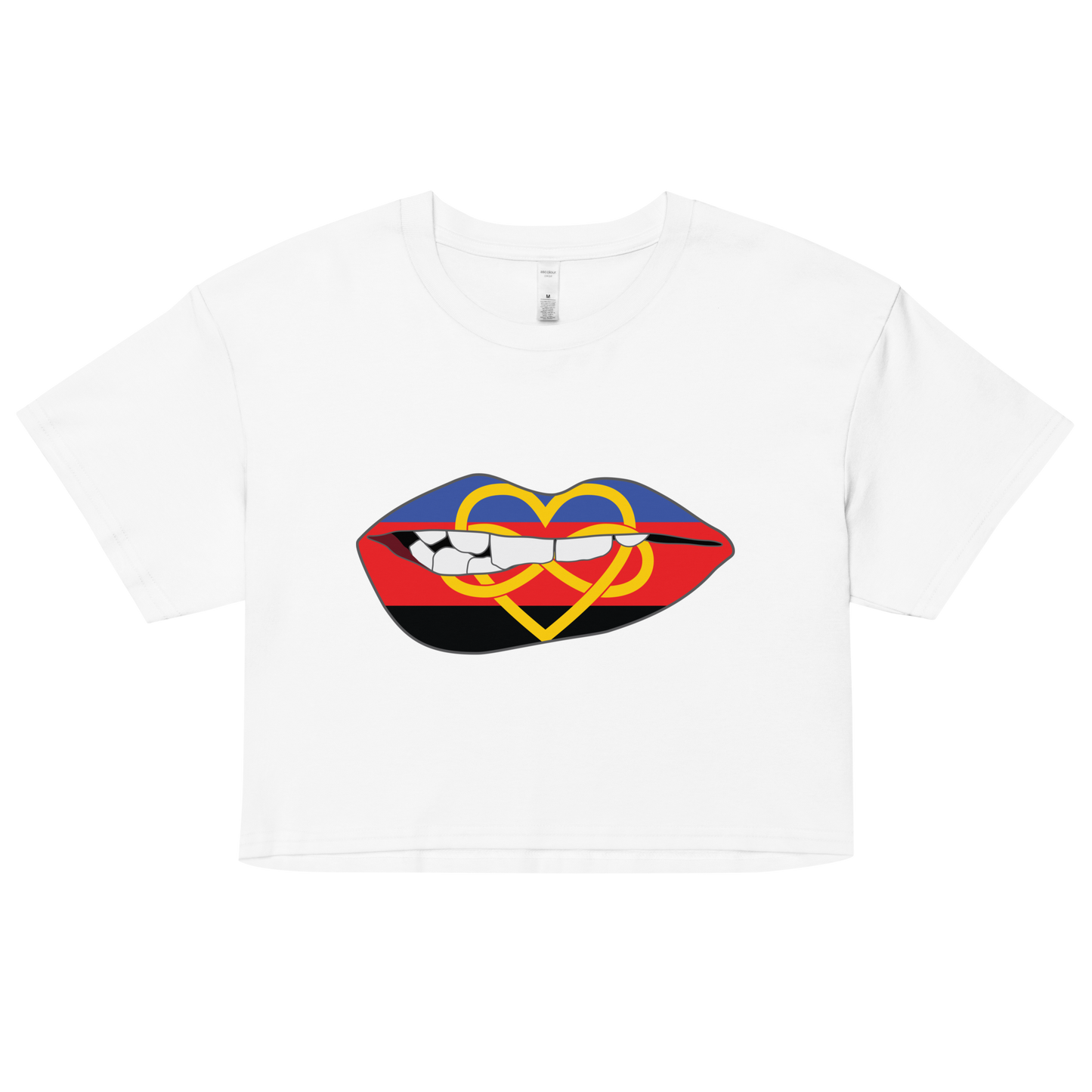 Biting Lips - Polyamory Flag Women’s crop top